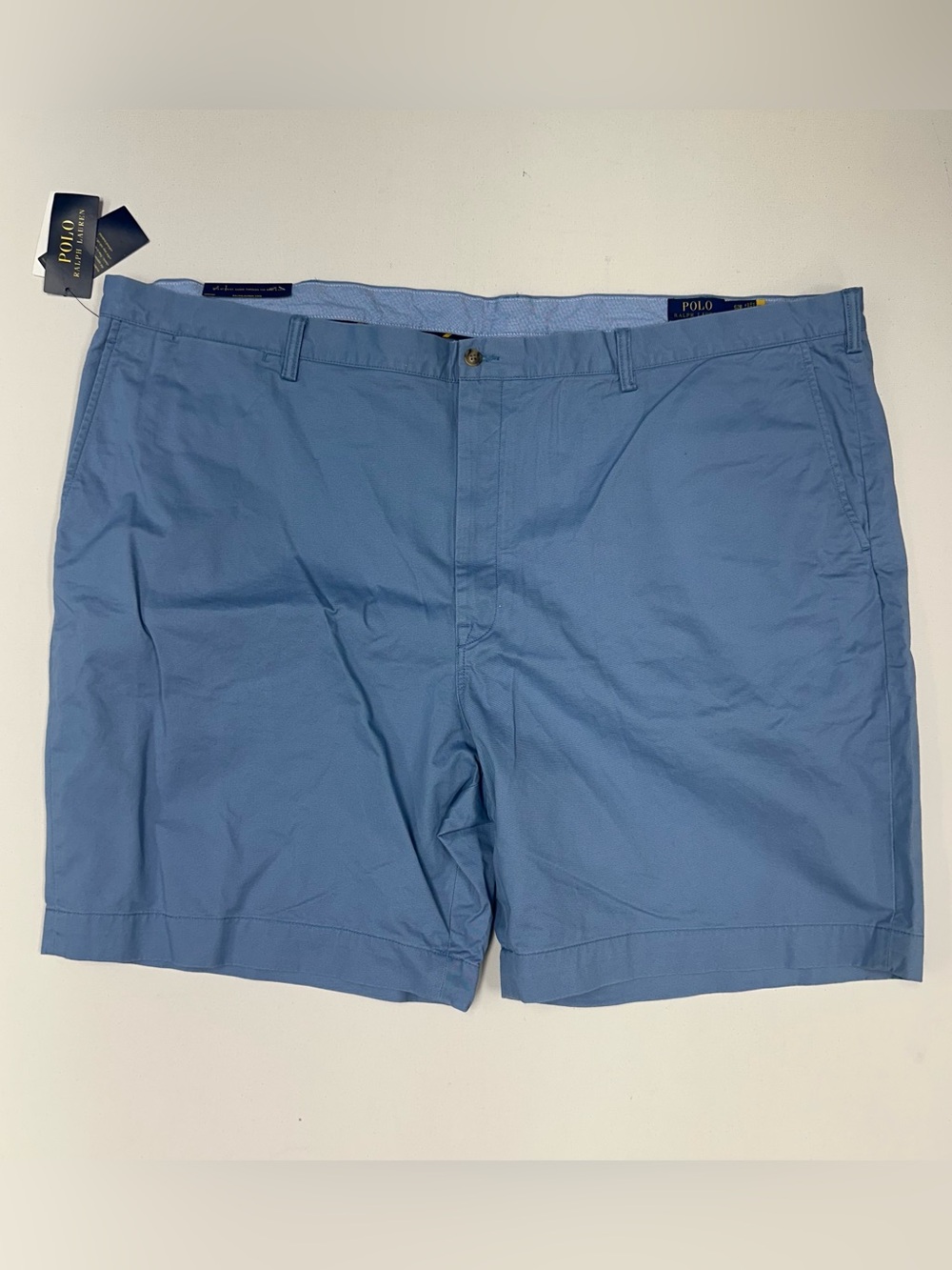 Polo Ralph Lauren Stretch Classic Fit Chino Shorts Blue Flat Front Mens 52 Big